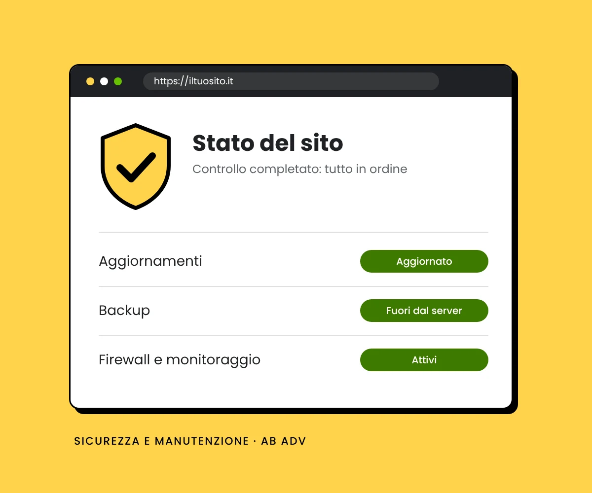 Sicurezza e manutenzione siti web: aggiornamenti, backup e firewall sotto controllo